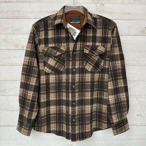 Jachs NY Flannel Shirt • Shirt Jacket • Brown Tan • Sz XL • NWT